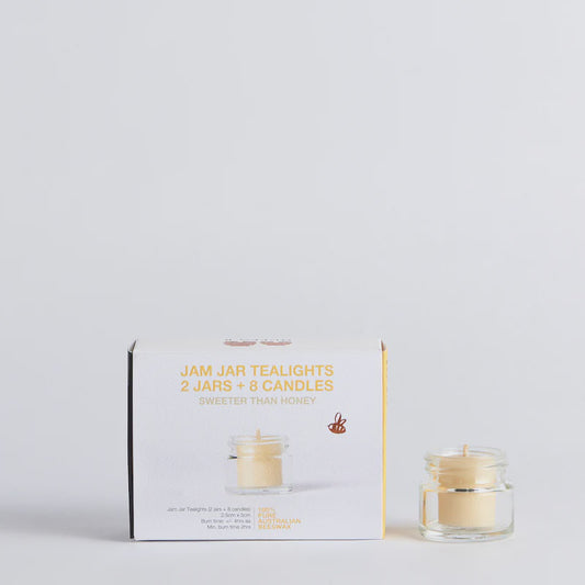Queen B Jam Jar Tealights 2 Jars + 8 Candles