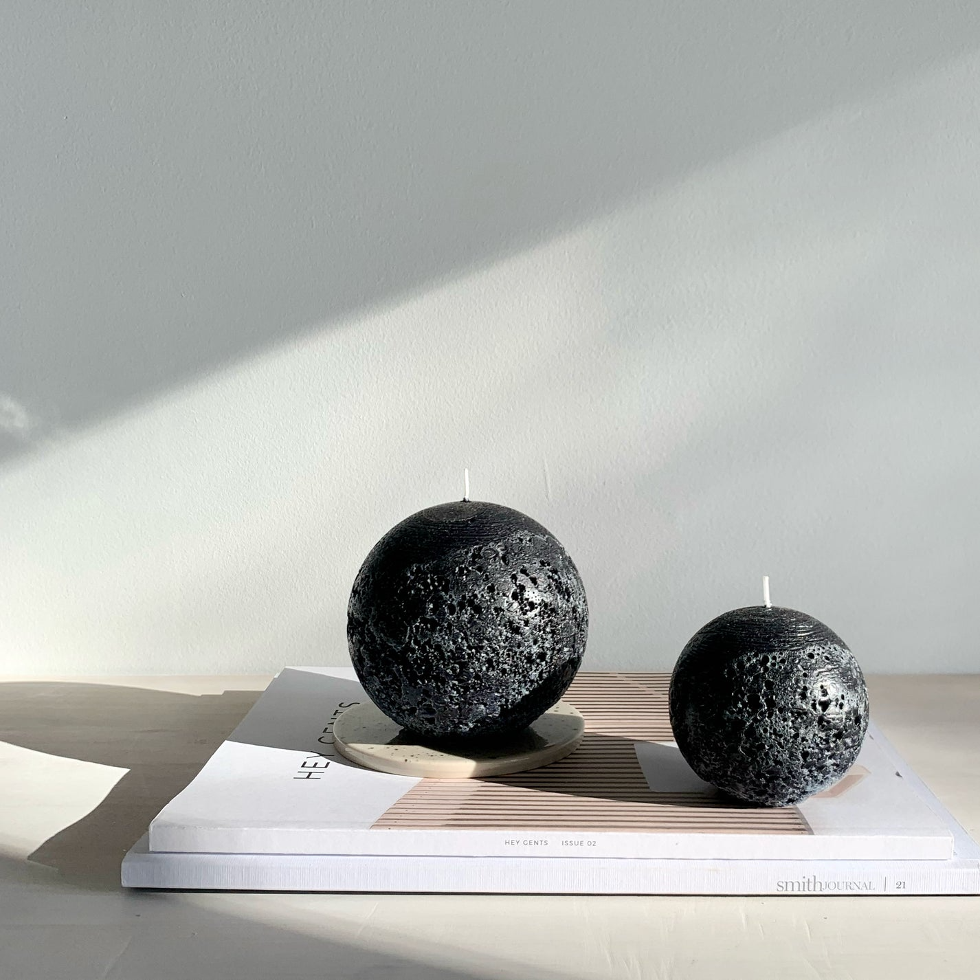 Textured Sphere Candle - Black
