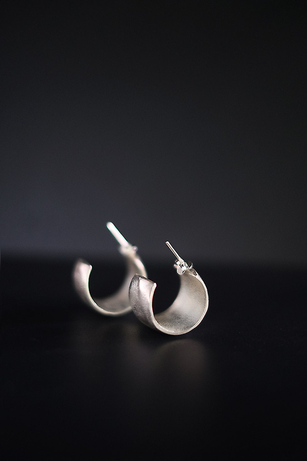 Chunky Handworked Silver Hoops