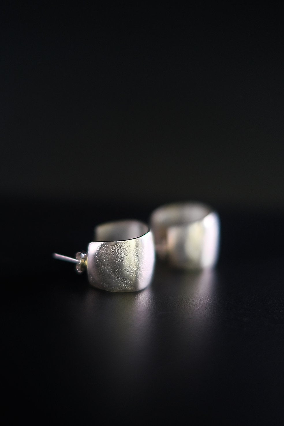 Chunky Handworked Silver Hoops