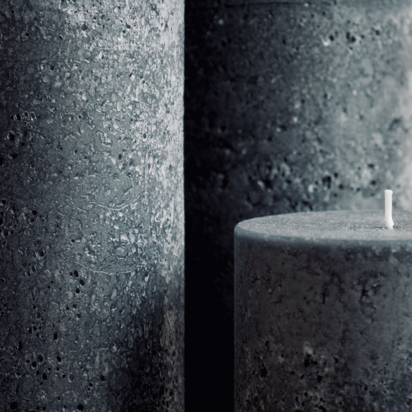 Textured Pillar Candle - Black XL