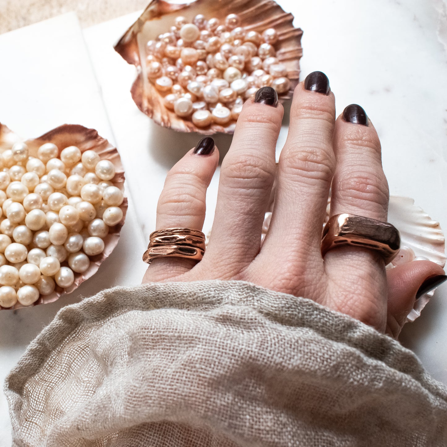 WADE Bronze Textured Rings