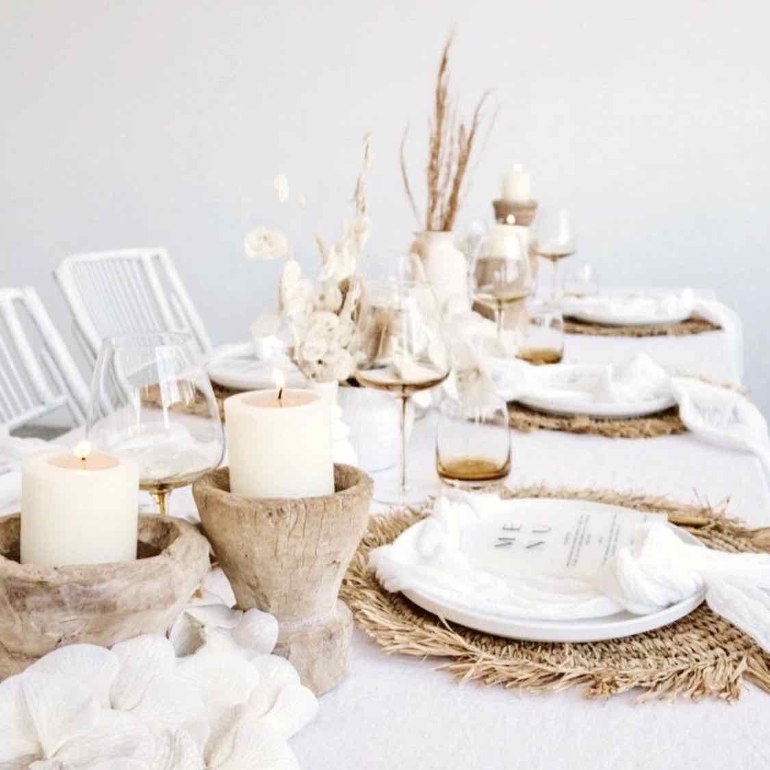 Textured XL Pillar Candle - Warm White
