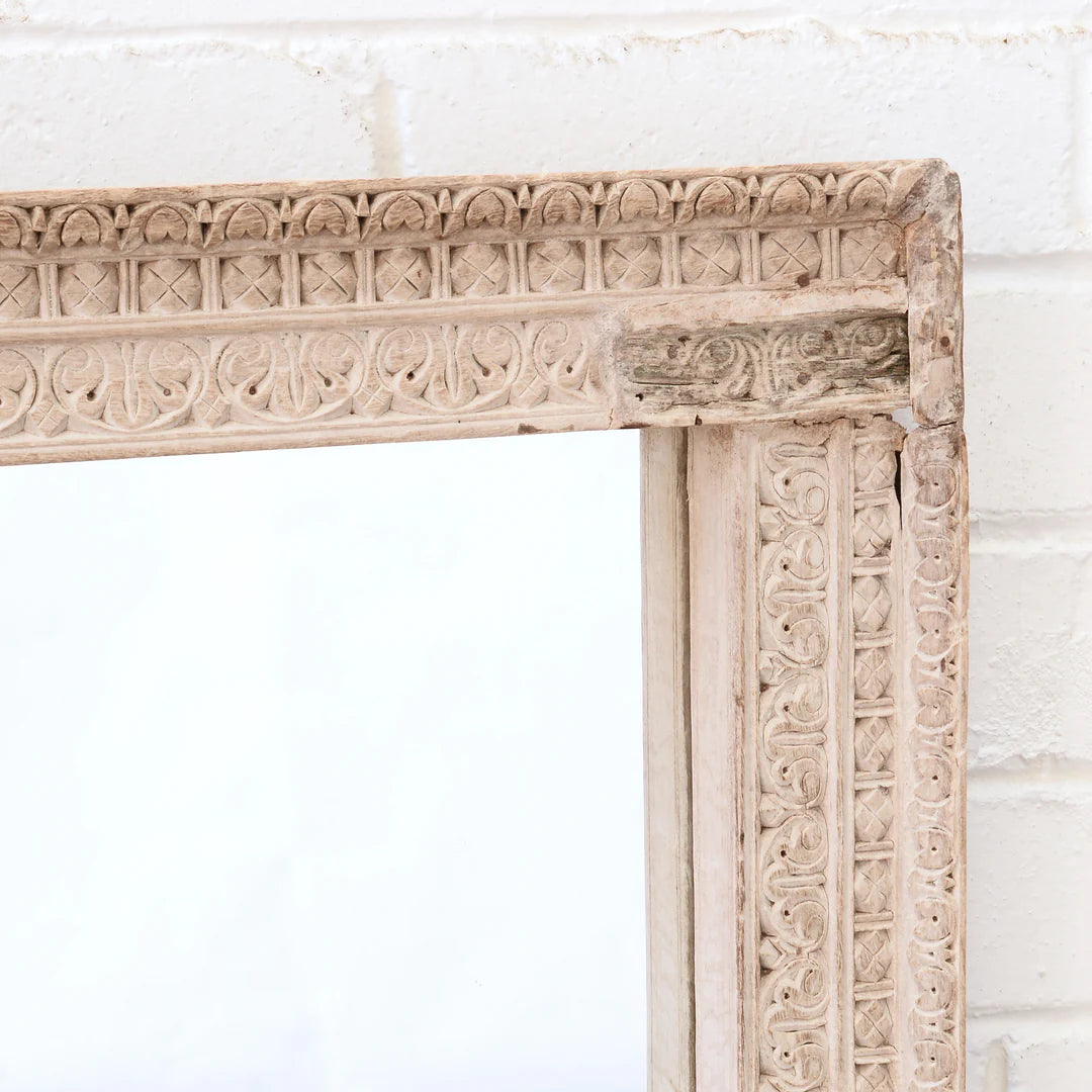Carved Indian Floor Mirror