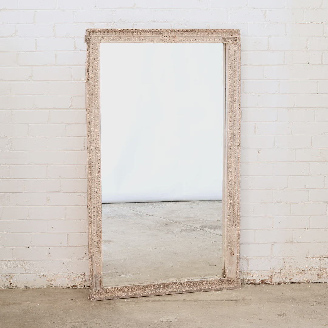 Carved Indian Floor Mirror