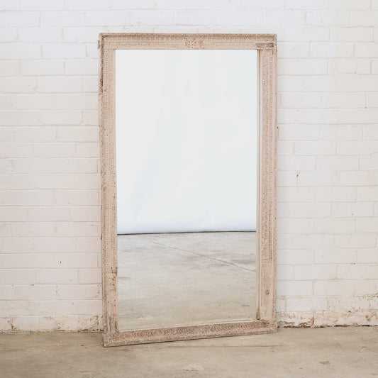 Carved Indian Floor Mirror
