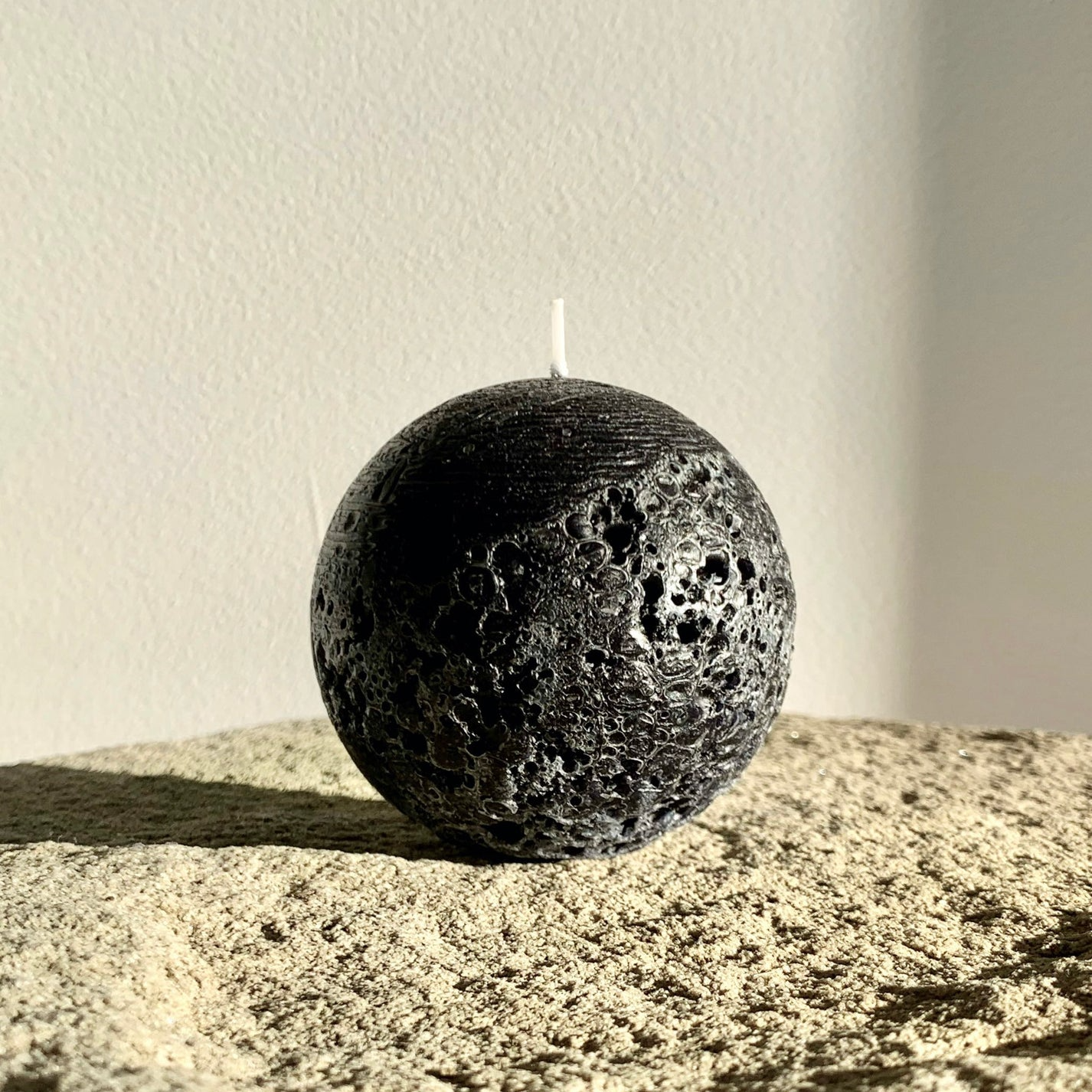 Textured Sphere Candle - Black