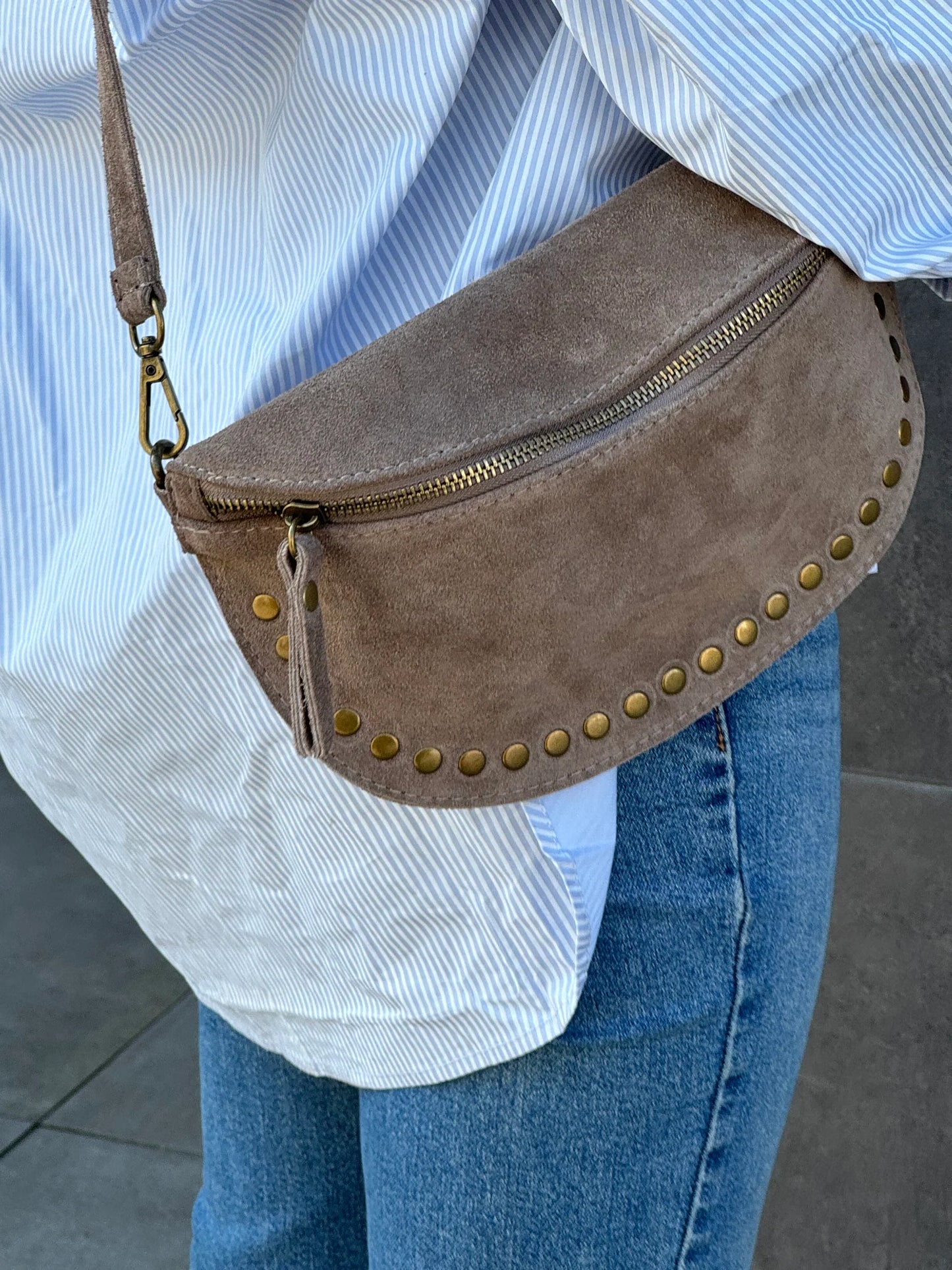 Suede Bumbag with Studs