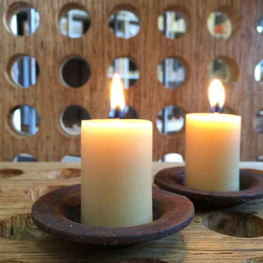 Queen B Beeswax Mini Pillar Candle