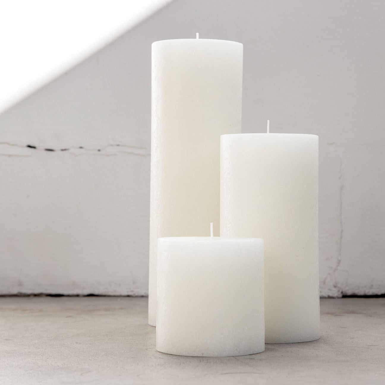 Textured XL Pillar Candle - Warm White