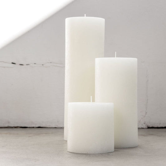 Textured XL Pillar Candle - Warm White
