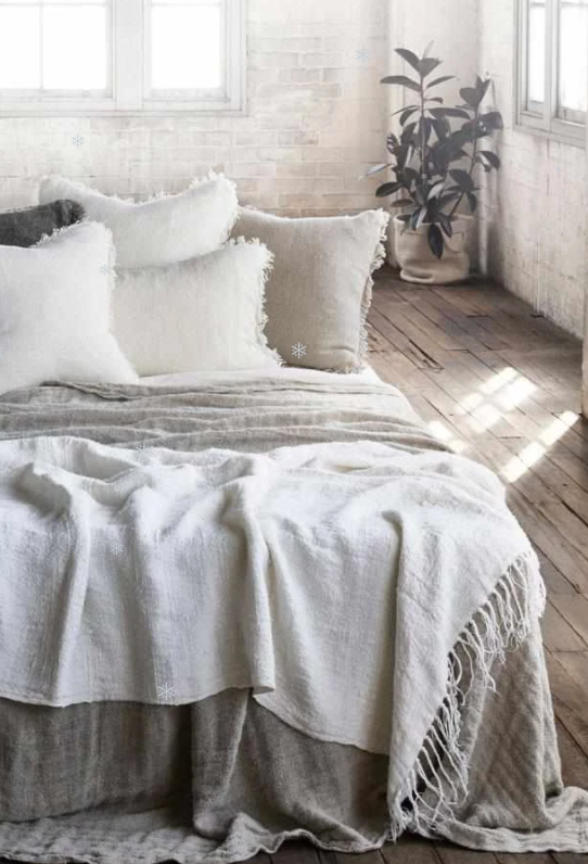 Bedouin Linen Throw Ivory