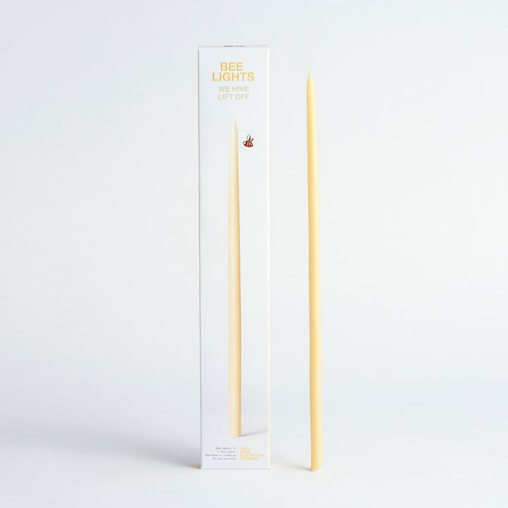 Queen B Bee Light Beeswax Candles 30cm