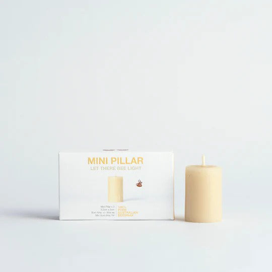 Queen B Beeswax Mini Pillar Candle