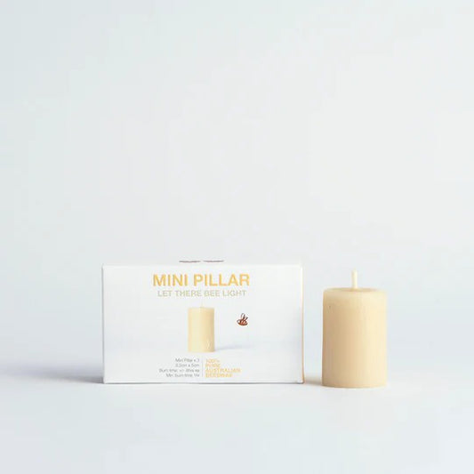 Queen B Beeswax  Mini Pillar Candle