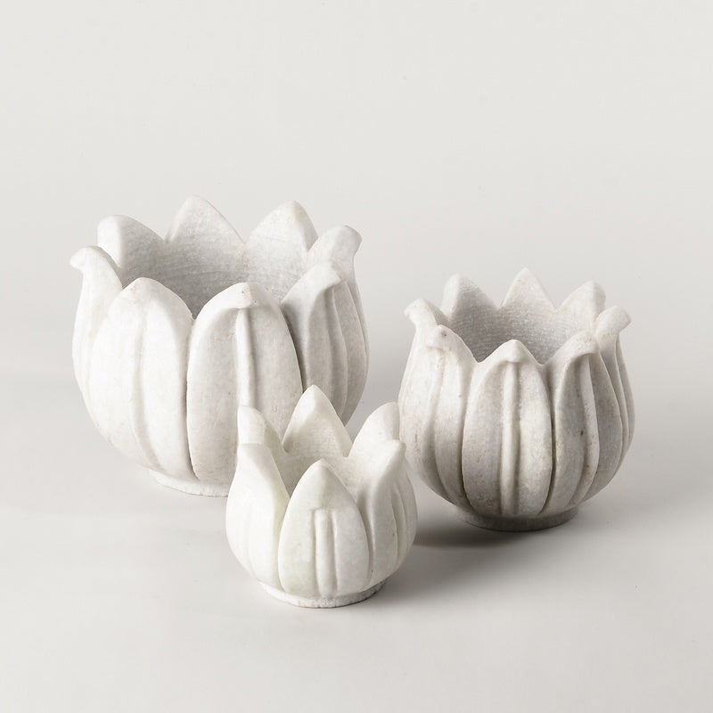 Marble Lotus Candle Holder