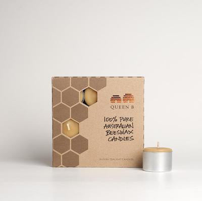Queen B Tealight Beeswax Candle 8hr