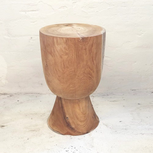 Ama Teak Stool with Raw Finish