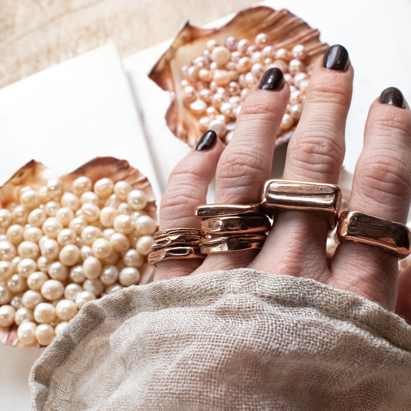 WADE Bronze Textured Rings