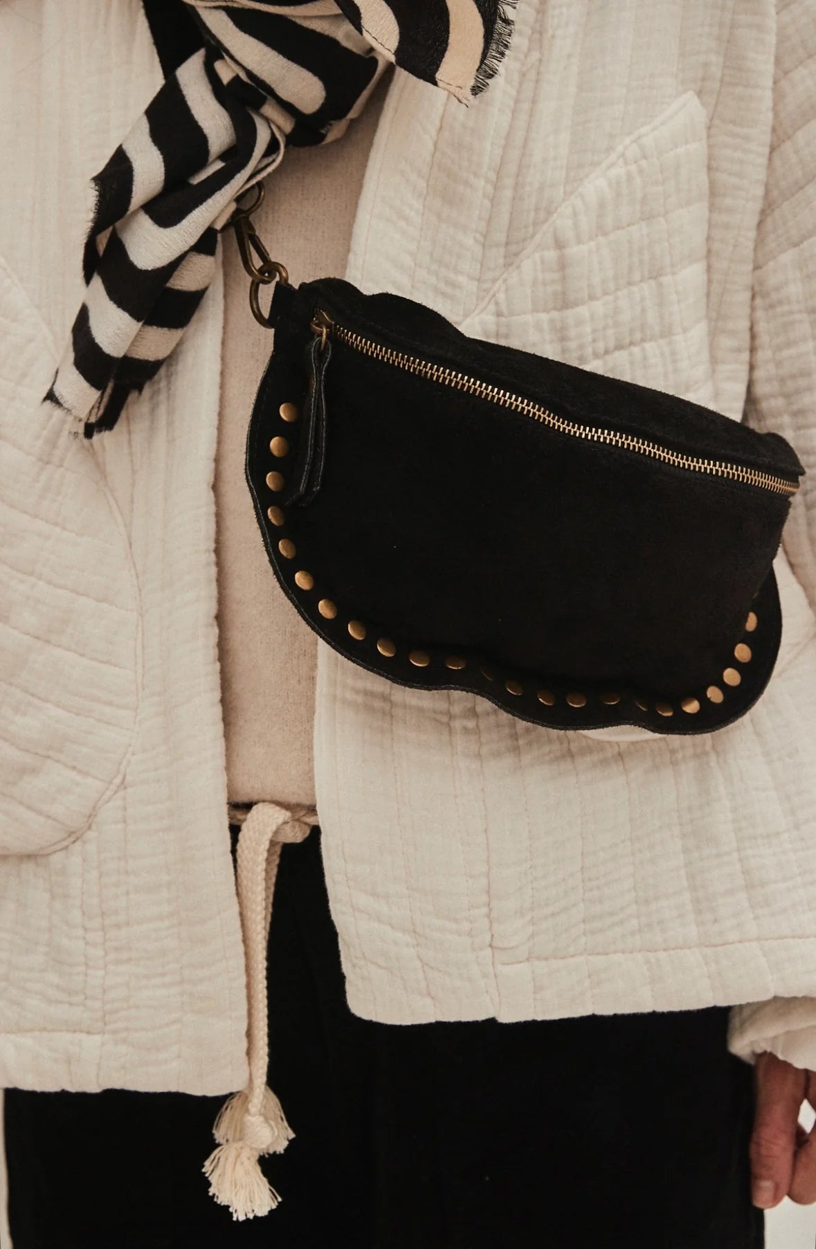 Suede Bumbag with Studs