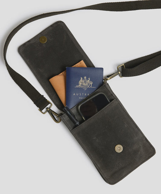 The Slow Road Phone Satchel - Black