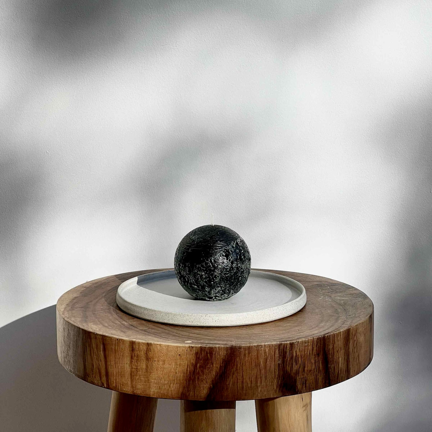 Textured Sphere Candle - Black