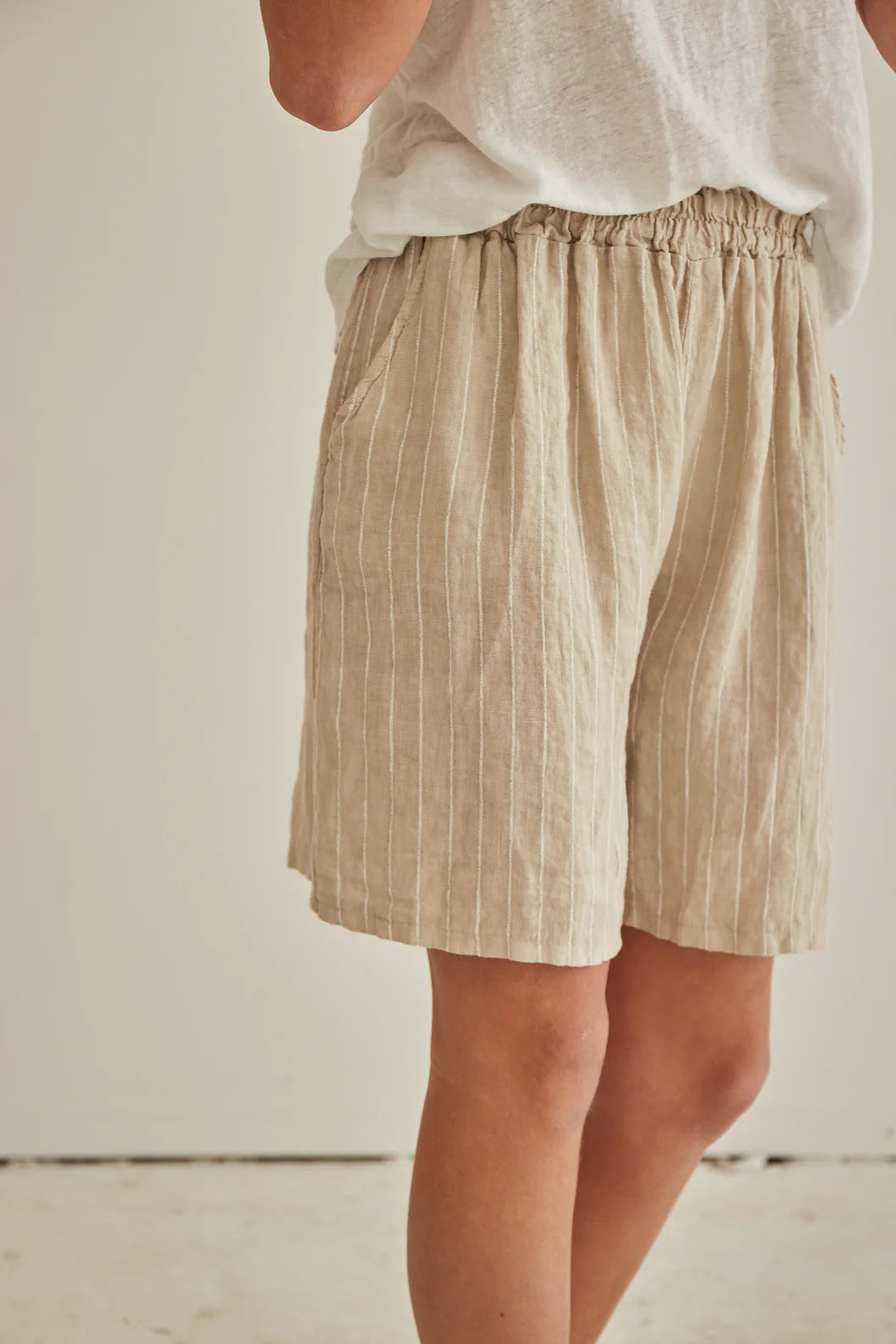 Kutti Striped Linen Shorts