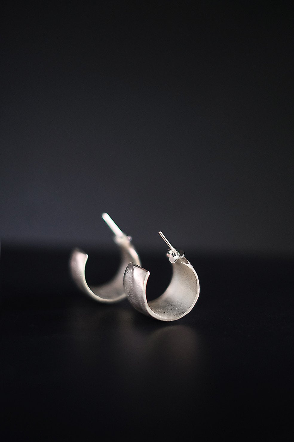 Chunky Handworked  Silver Hoops