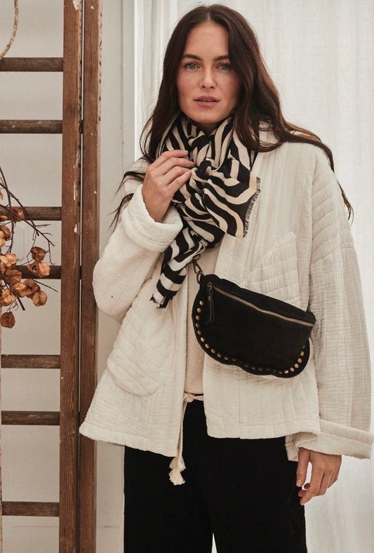 Suede Bumbag with Studs