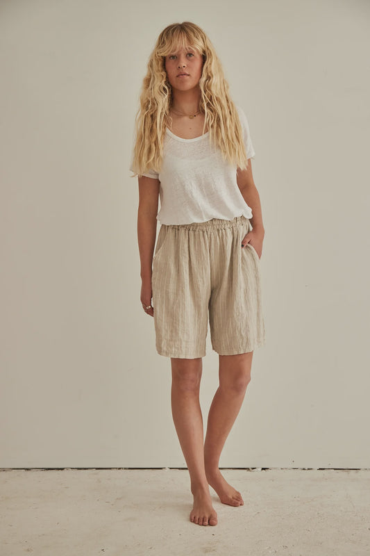 Kutti Striped Linen Shorts