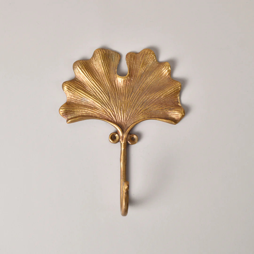 Forged Brass Leaf Hook