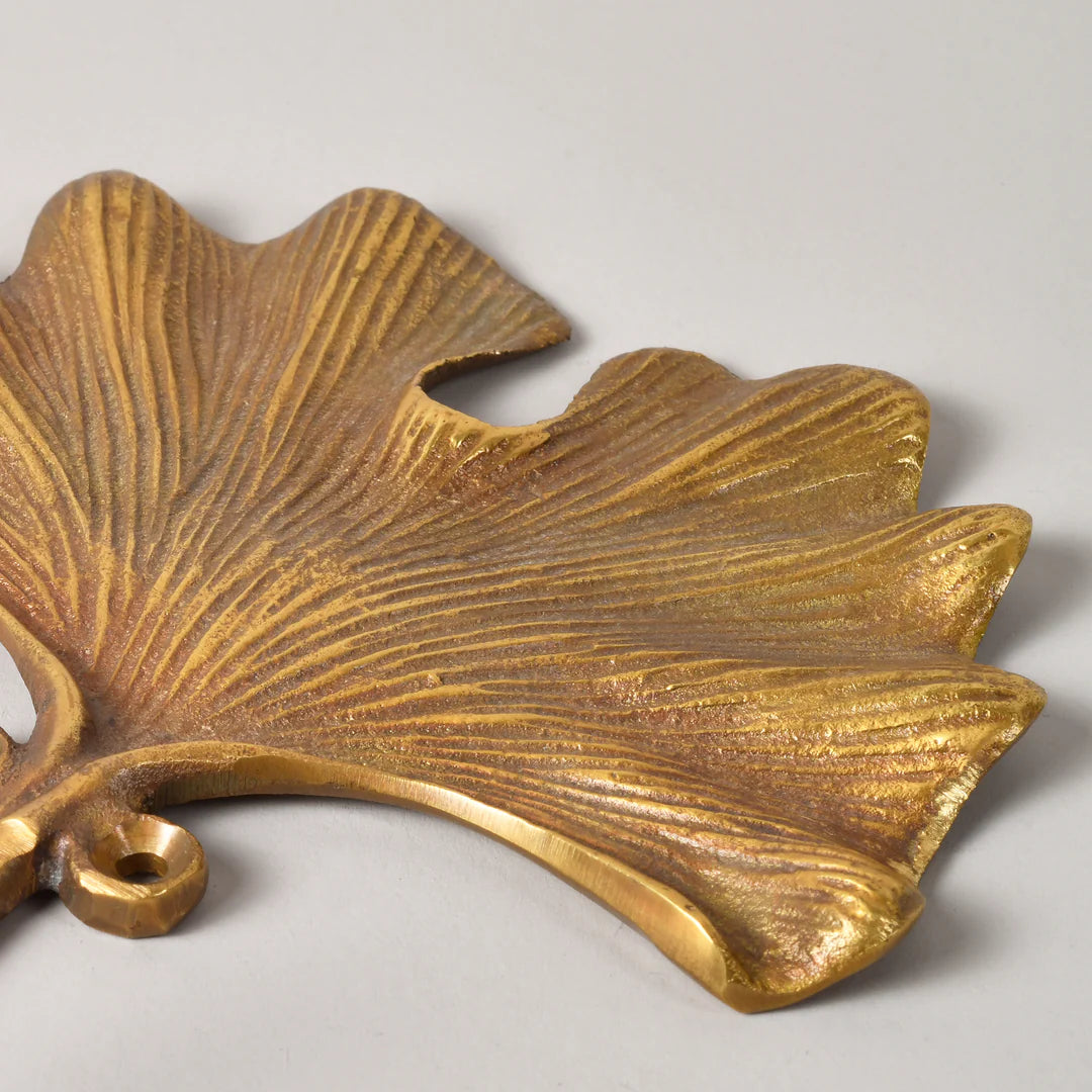 Forged Brass Leaf Hook