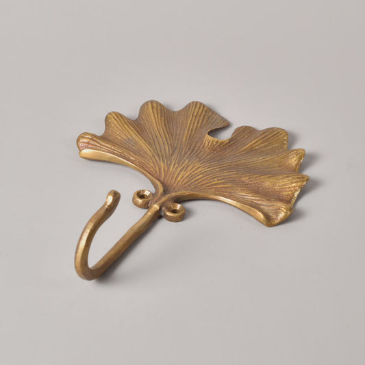 Forged Brass Leaf Hook