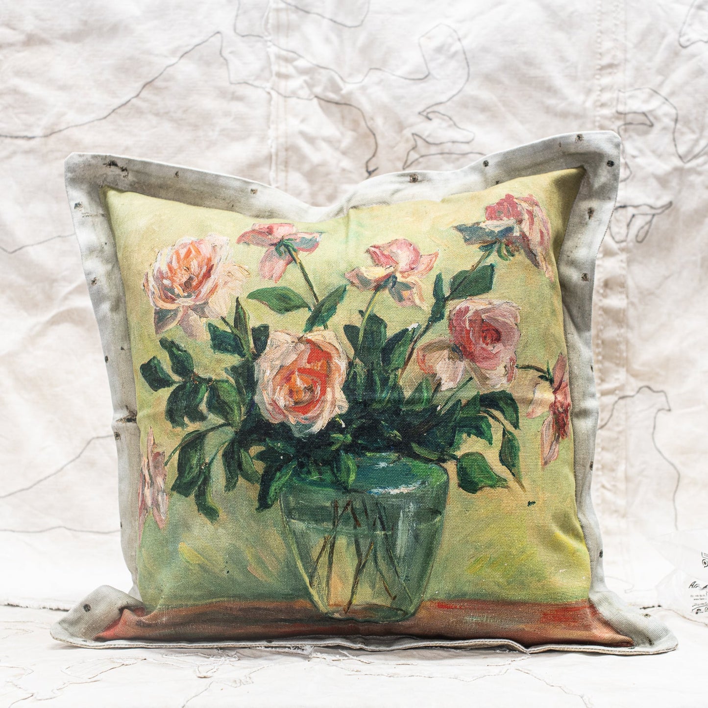 Swarm Heavy Canvas Cushion - Blush Rose