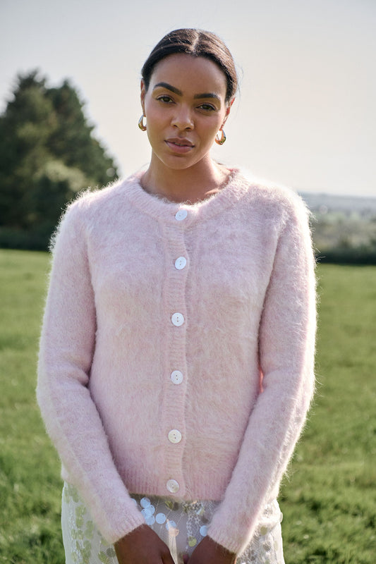 Blush Pink Brushed Cardigan