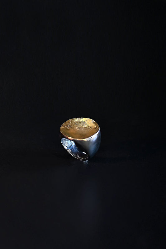 The Turama Ring - Oxidised Silver & Gold