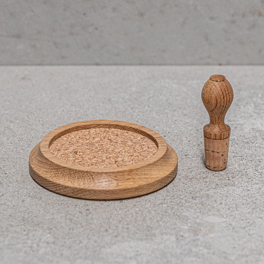 Wine Coaster and Stopper Set