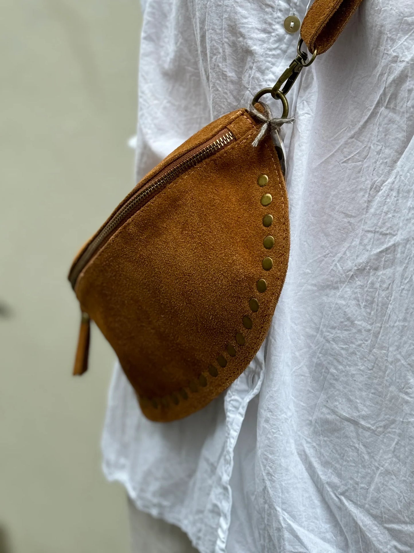 Suede Bumbag with Studs