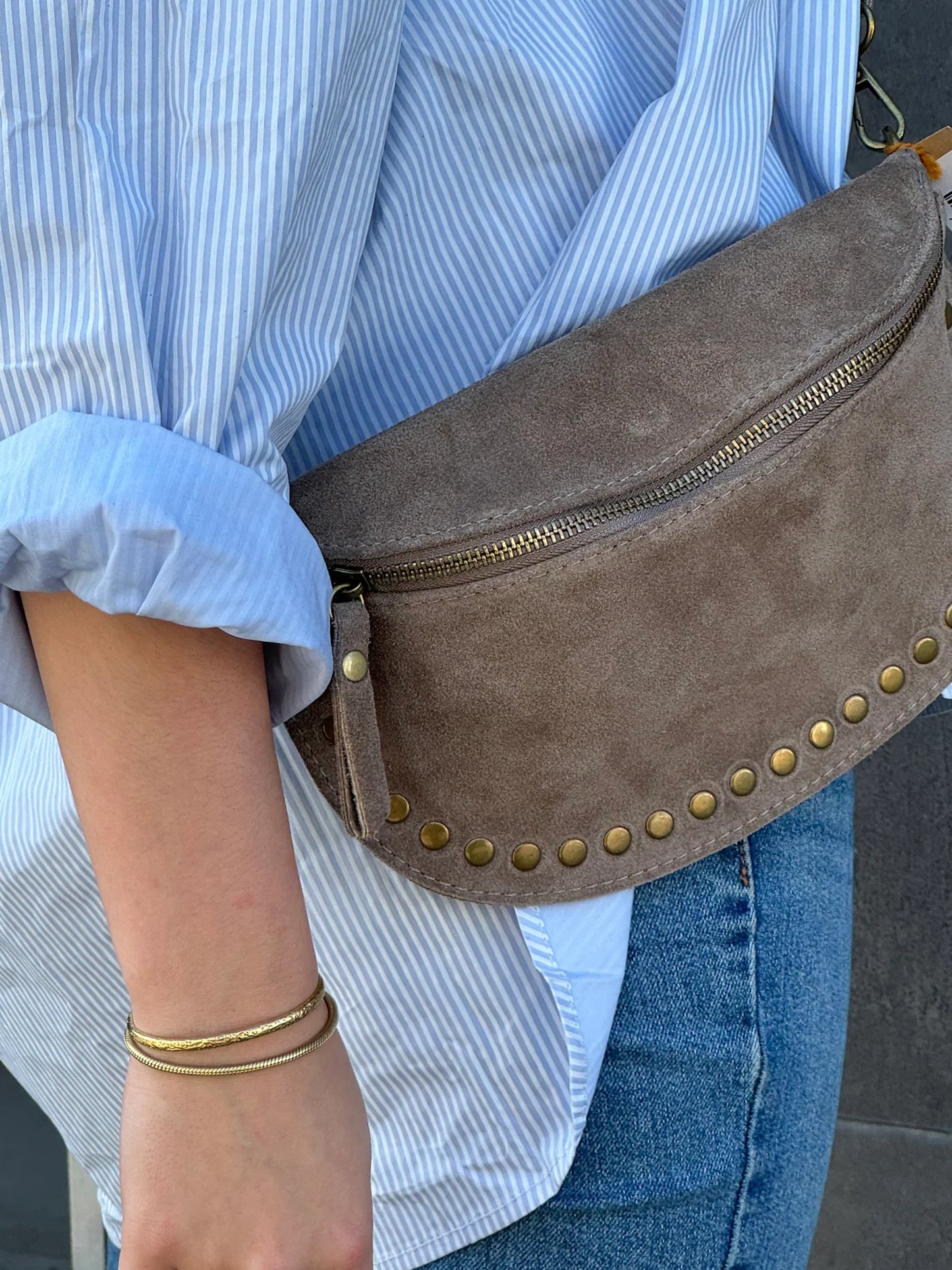 Suede Bumbag with Studs
