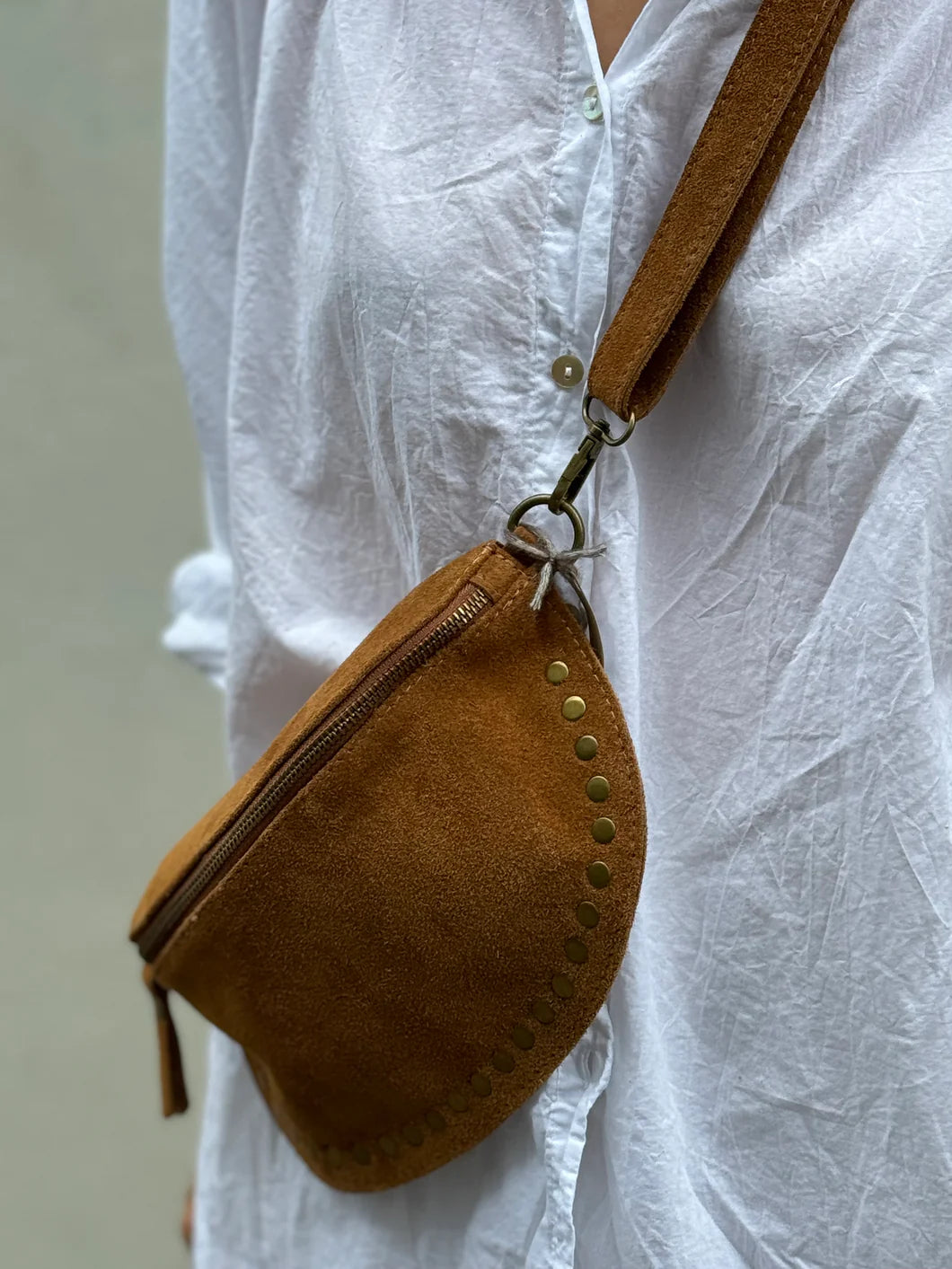 Suede Bumbag with Studs