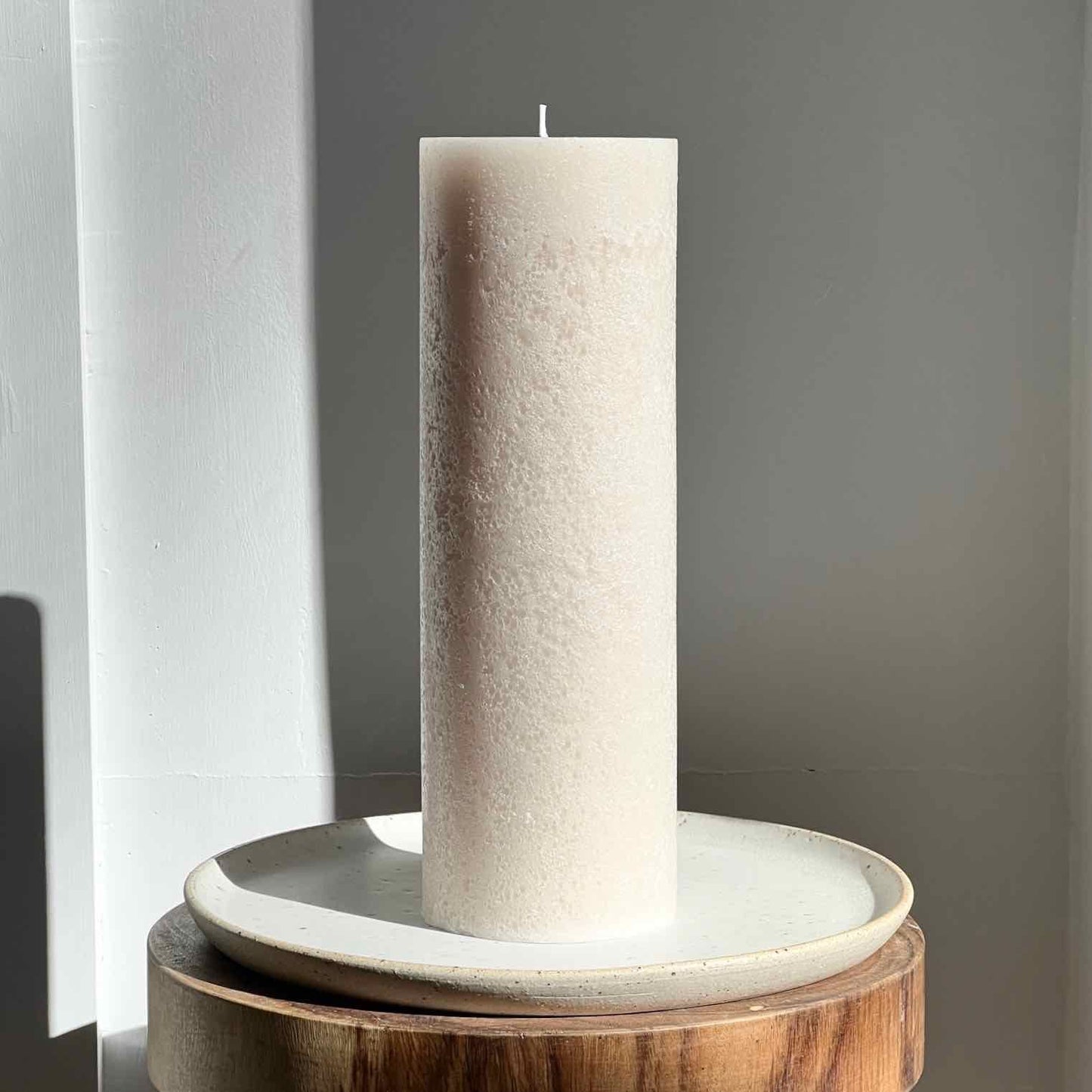 Textured Pillar Candle - Sandstone