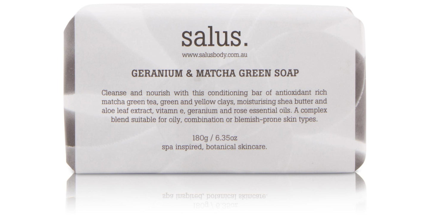 SALUS Geranium & Matcha Green Soap