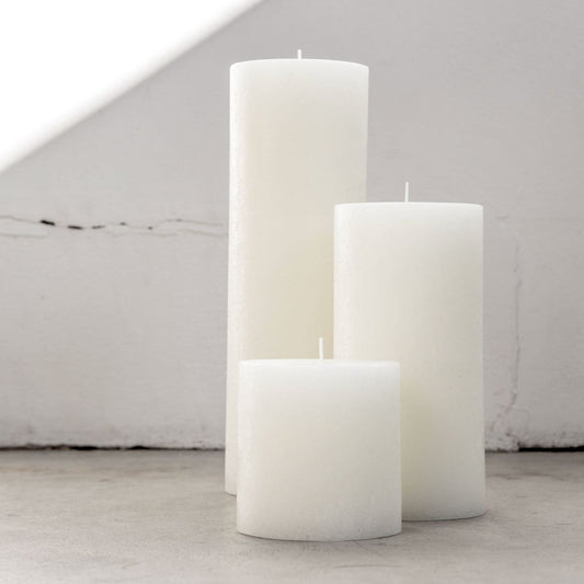 Textured Pillar Candle - Warm White
