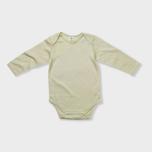 Pointelle Long Sleeve Body Suit - Sage