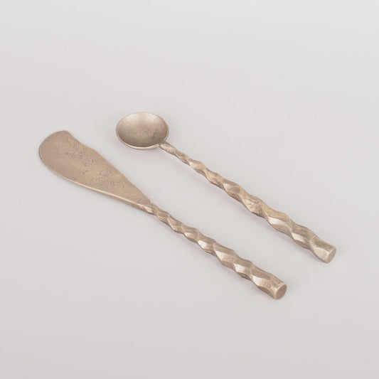 Brass Knife and Spoon