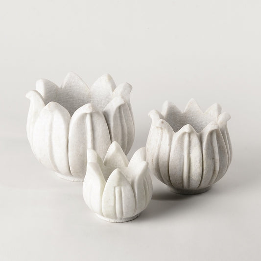 Marble Lotus Candle Holder